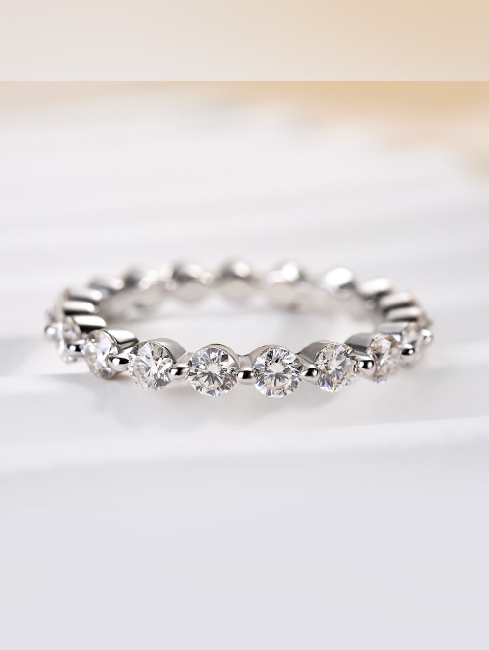 Maxine Moissanite Eternity Round Cut Wedding Band